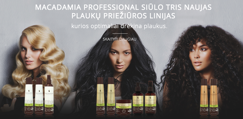 Trys naujos Macadamia Professional plauku prieziuros priemones